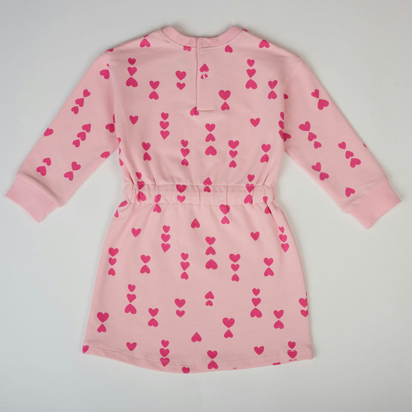 Valentine Pink Hearts Sweatshirt Dress