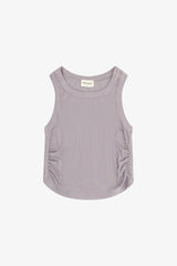 Rayon Rib Shirred Sleeveless Tank