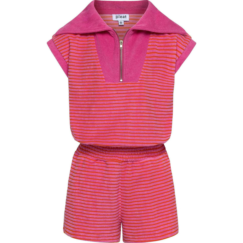 Wynne Romper Pink/Orange French Terry