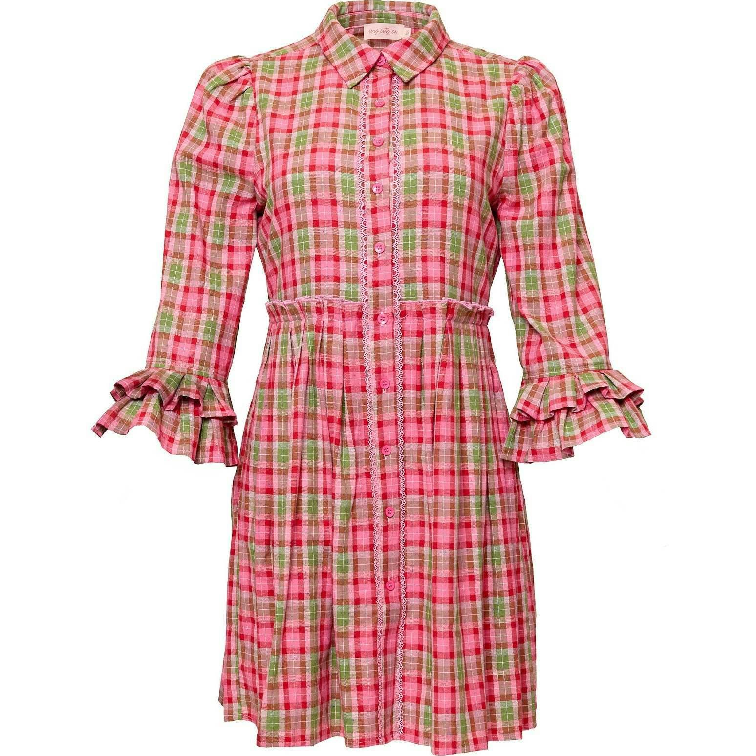 Bowie Dress in Rosewood Tartan