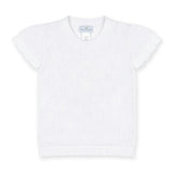 Short Sleeve Sweater with Scallop Edges