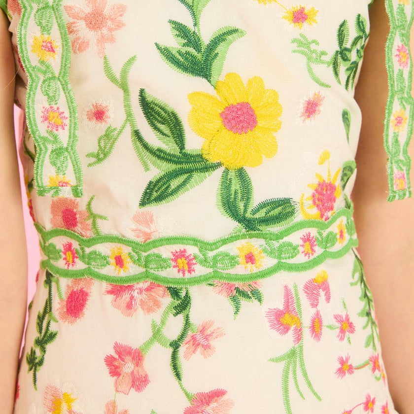 Kaylee Cotton Embroidered Mini Dress