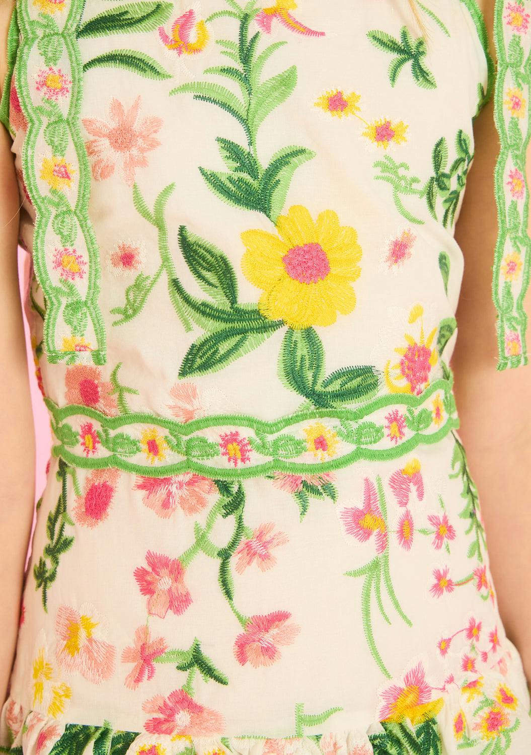 Kaylee Cotton Embroidered Mini Dress