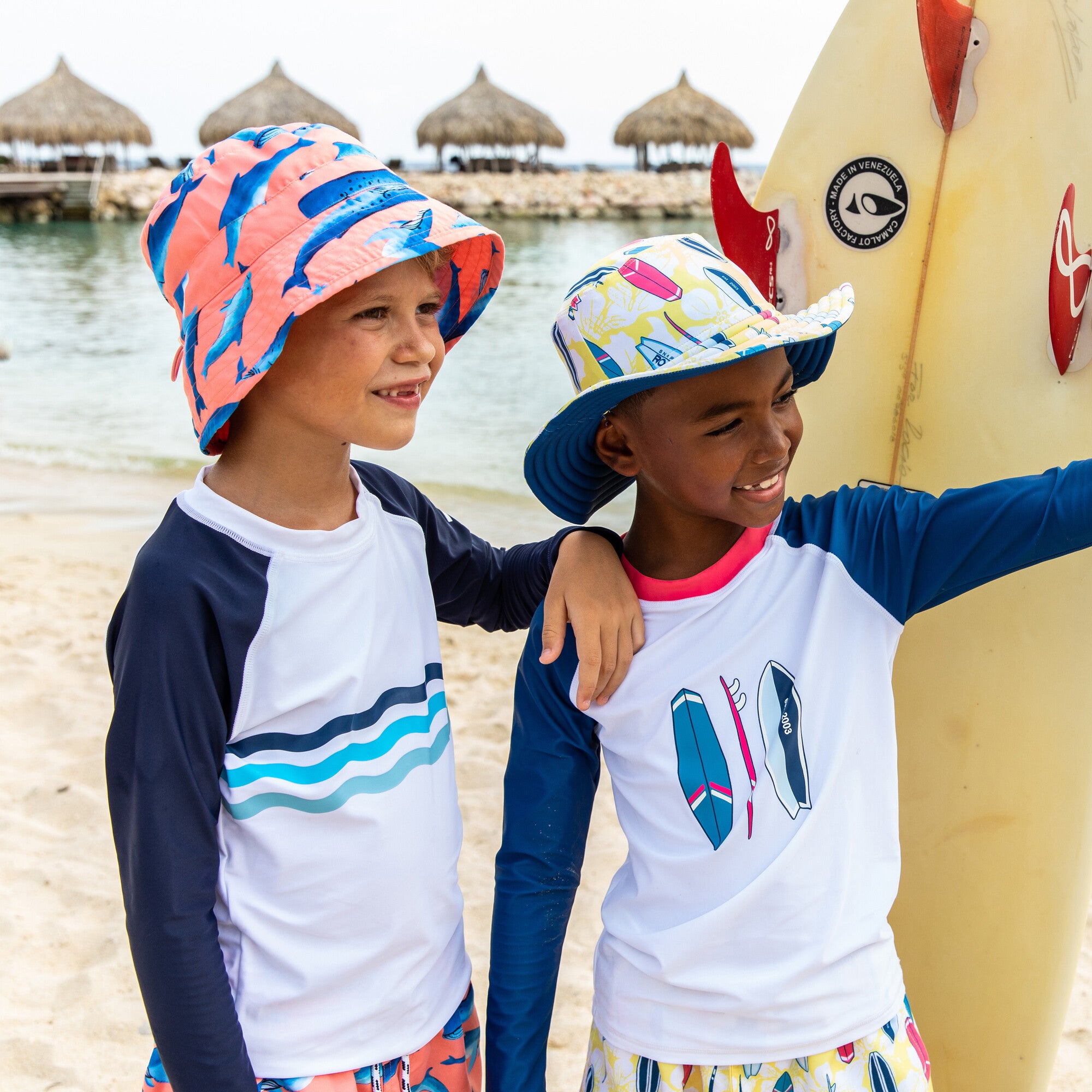 Wave Stripe LS Rash Top, White