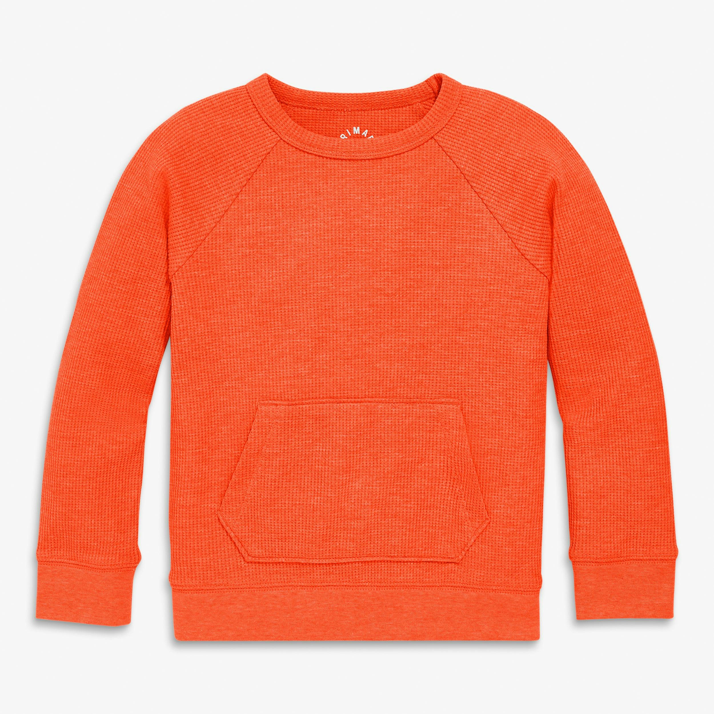 Kids heathered waffle pocket tee