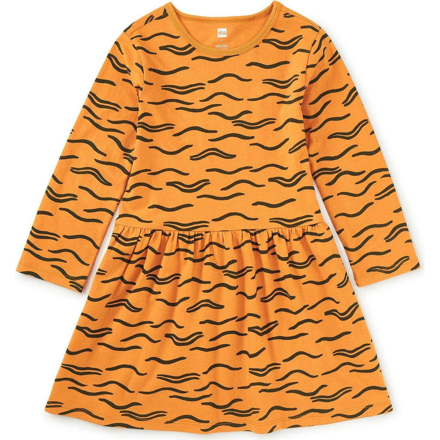 Long Sleeve Skirted Dress, Orange
