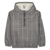 Boys Black, Beige & White Checked Windbreaker