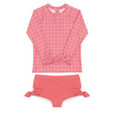 Girls Poppy Gingham Tie-Knot Rashguard Set