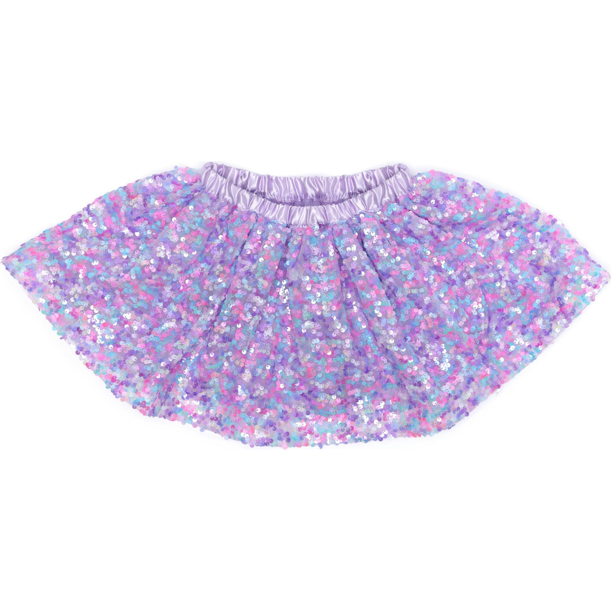 Sequins Skirt with Satin Waistband