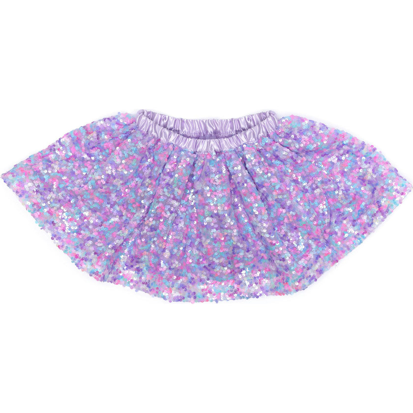 Sequins Skirt with Satin Waistband