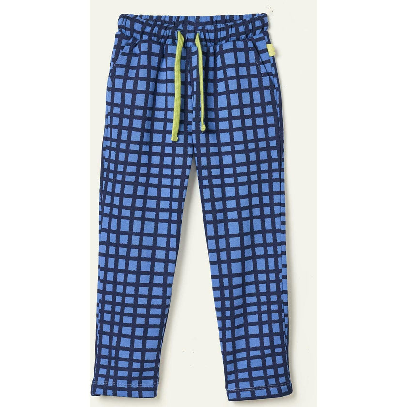 Recycled Cotton Blue Grid Jogger
