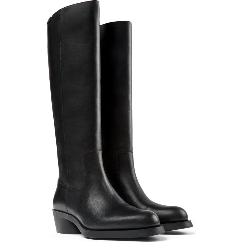Women's Bonnie Leather Boots, Black