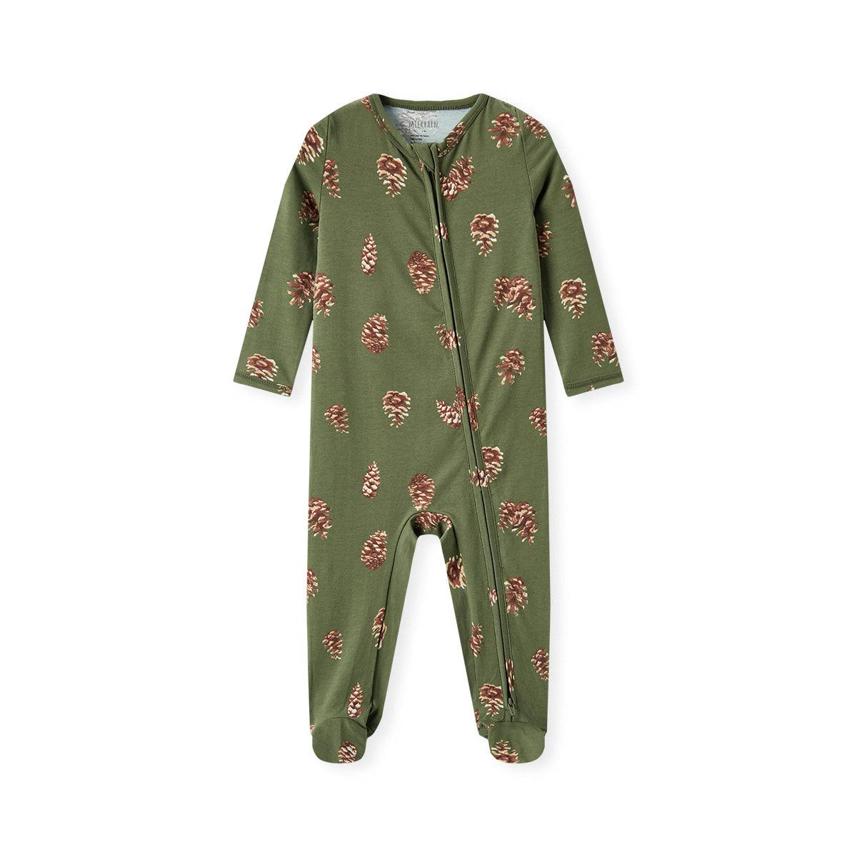 Pinecone Cotton Stretch Zipper Footed Romper