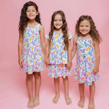 Round Neck 2-Layered Dress With Matching Shorts
