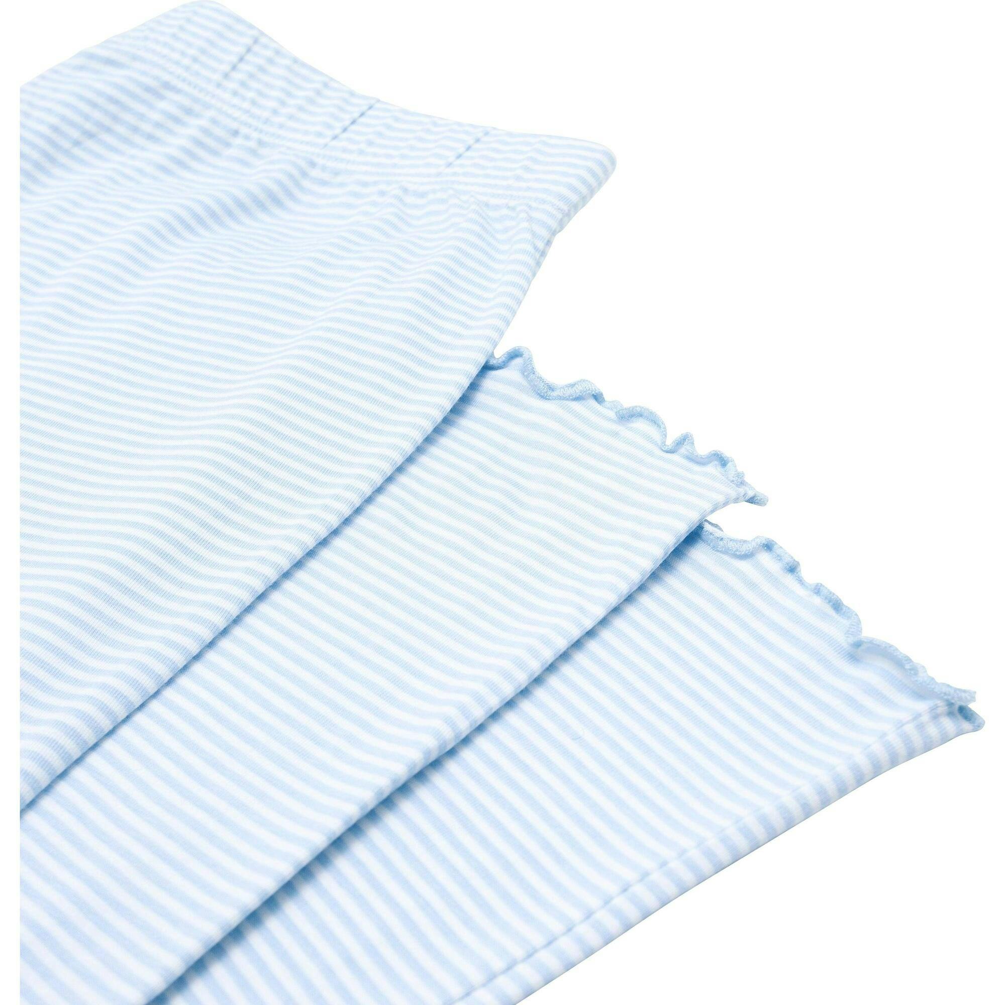Women's Powder Blue Stripe Pima Pajamas Set