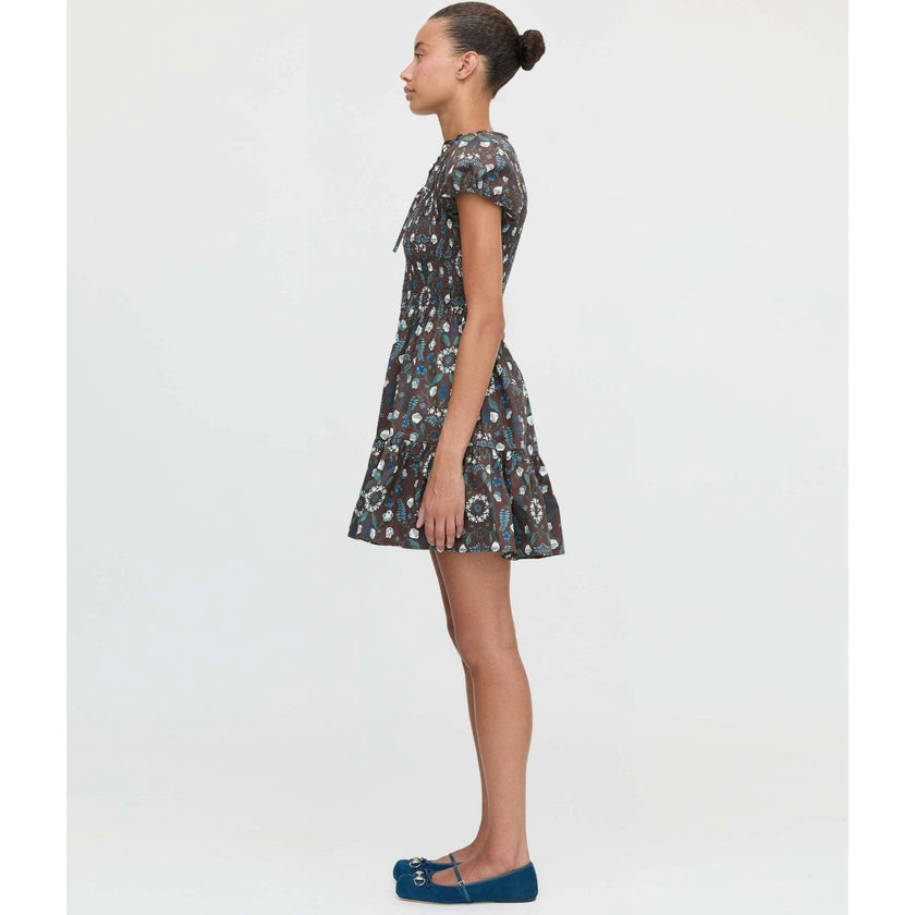 The Gia Mini Nap Dress - Chocolate Swedish Floral