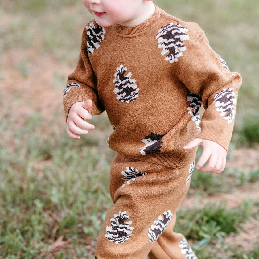Pinecone & Knitted Birdseye Jacquard Sweatpants