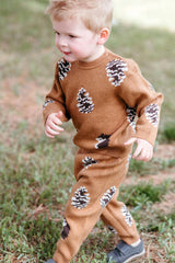 Pinecone & Knitted Birdseye Jacquard Sweatpants