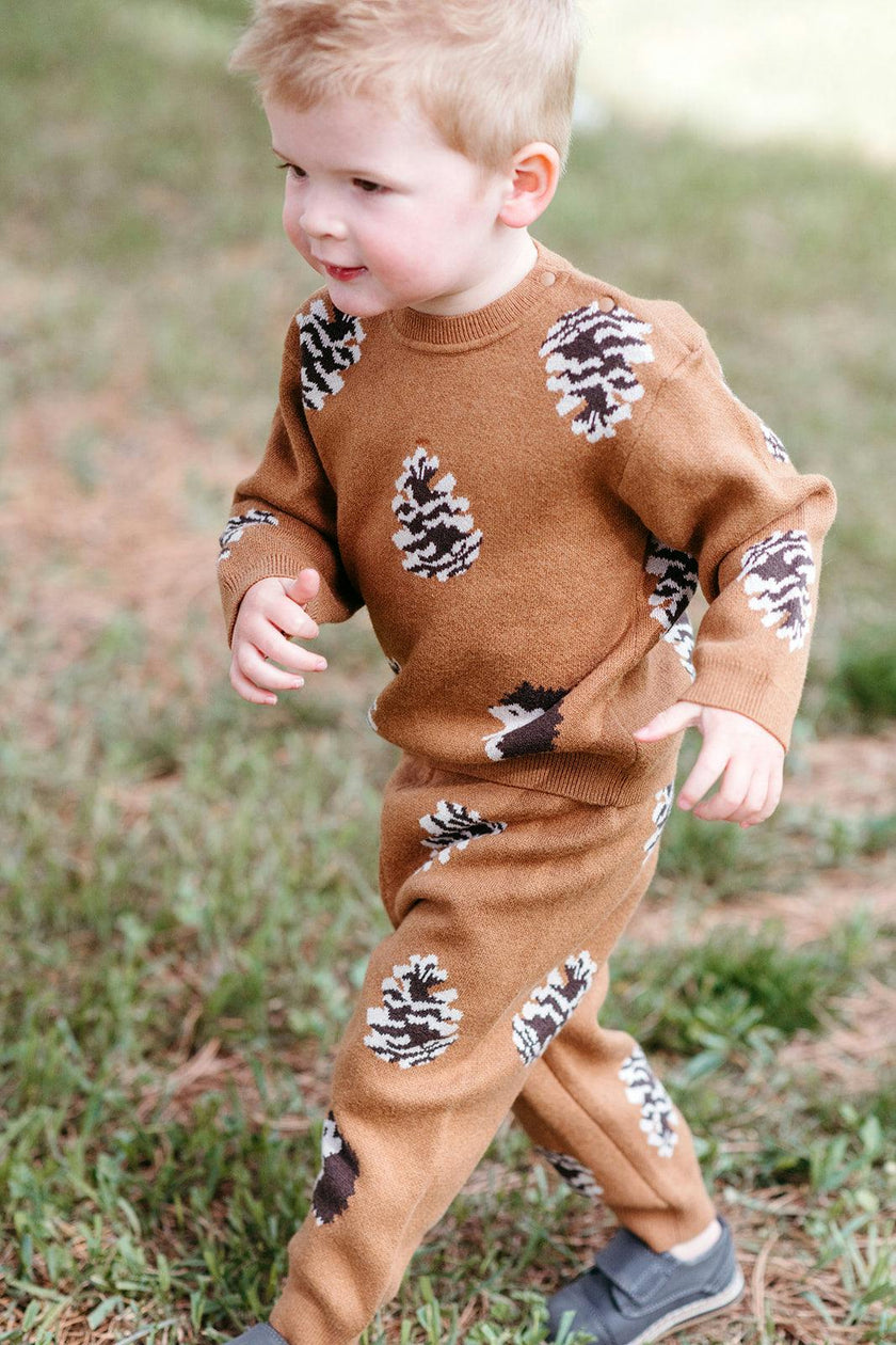Pinecone & Knitted Birdseye Jacquard Sweatpants