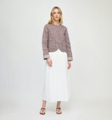 The Cropped Rowan Jacket - Chocolate Ditsy Thistle