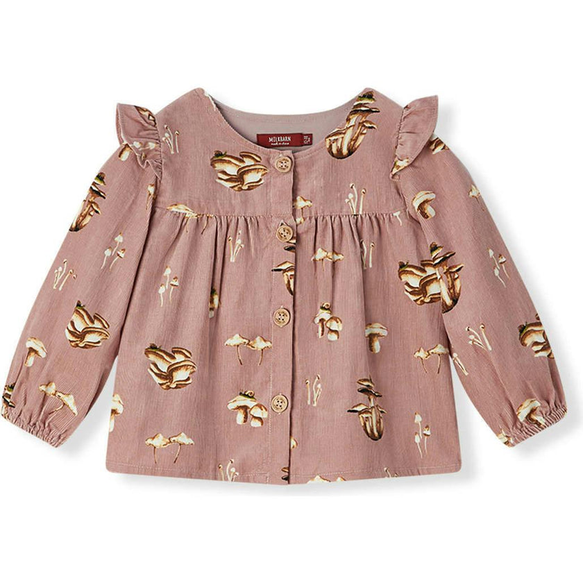 Mushroom Corduroy Long Sleeve Top