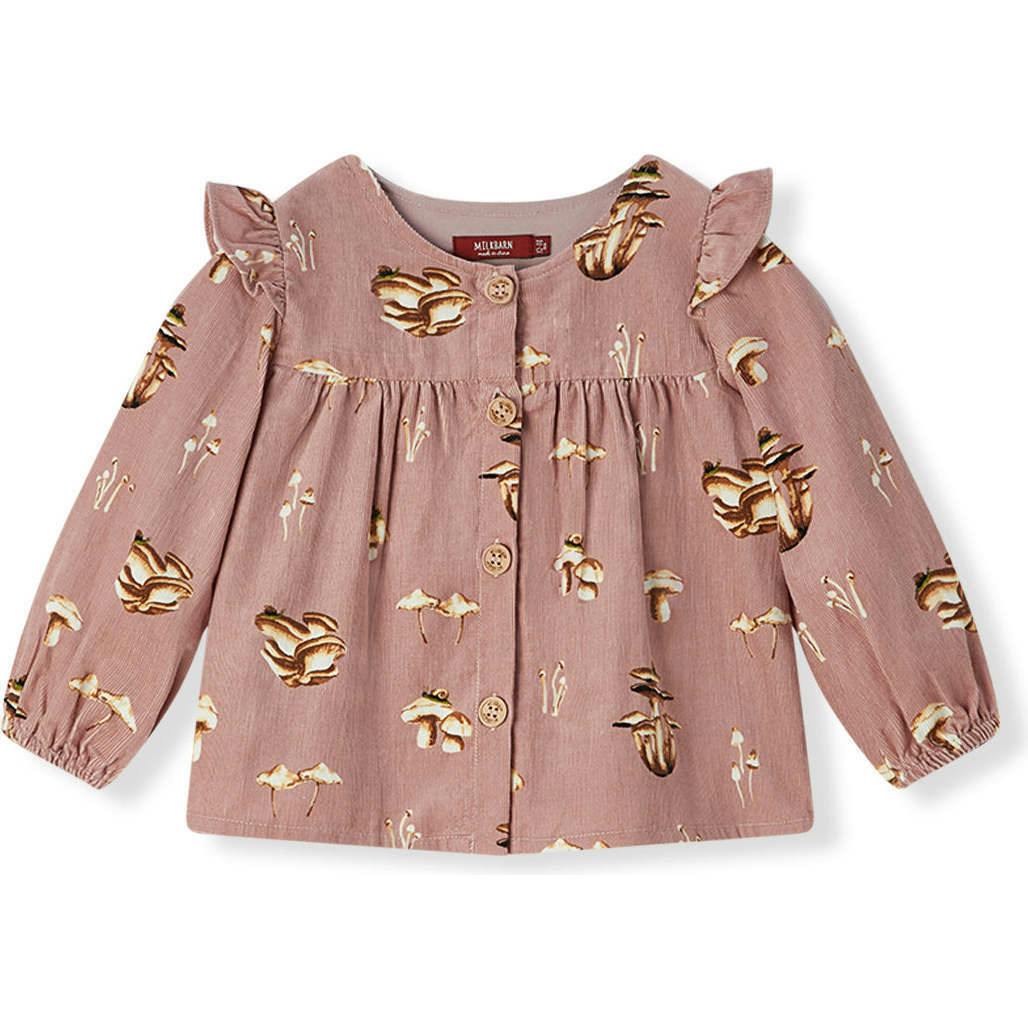 Mushroom Corduroy Long Sleeve Top