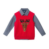 Kids Sweater Vest & Pant Set | Holiday Reindeer