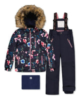 Two Piece Play Snowsuit Blue Floral Print