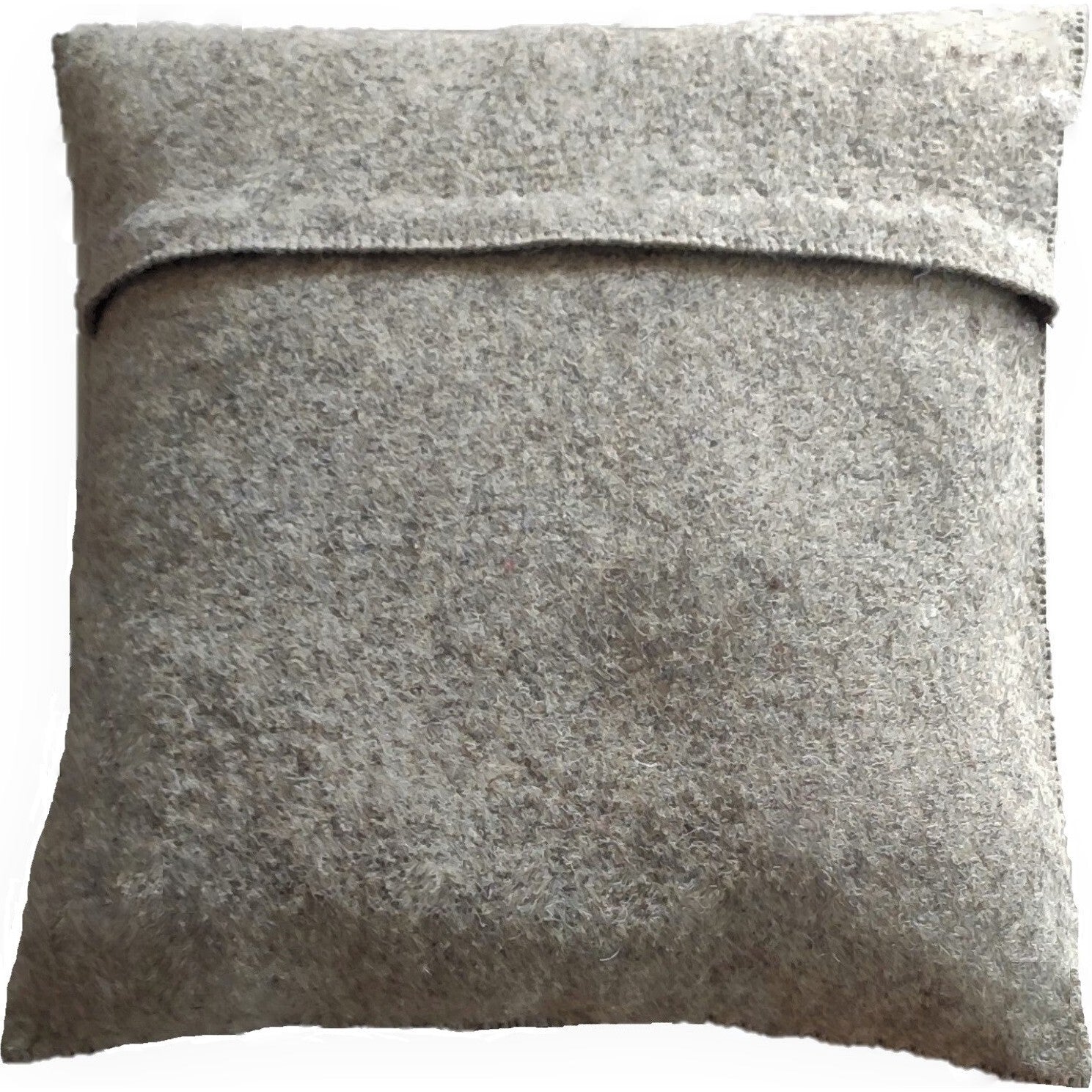 Hand Felted Wool Christmas Pillow - JOY Wreath in Natural Gray - 20