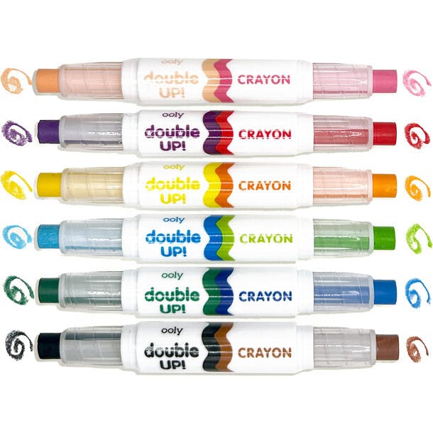 Double Up! Double-Ended Crayons - 12 Colors - Set of 6