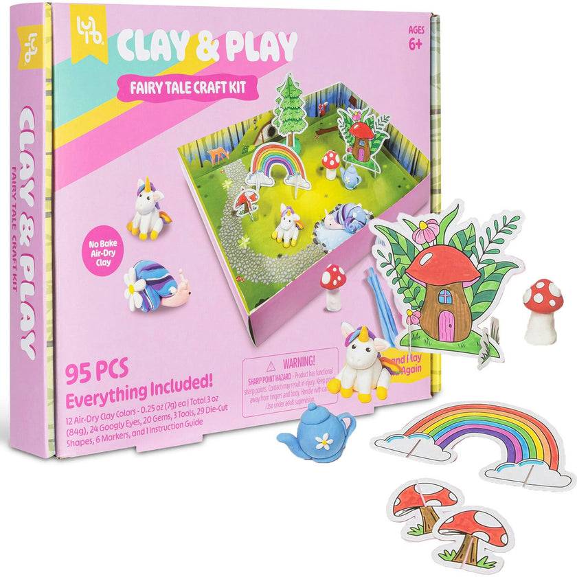 Little Yellow Bicycle: Clay & Play: Fairy Tale Friends Craft Kit - 95pcs
