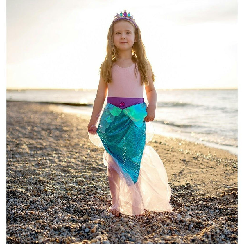 Mermaid Glimmer Skirt Set with Headband