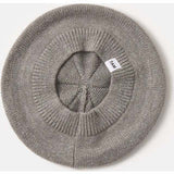 Chunky Ribbed Cotton Knit Elastic Fit Beret, Grey