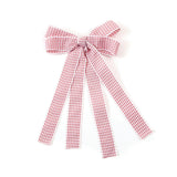 Halo Luxe Jocelyn Gingham Scalloped Bow Hair Clip - Mauve