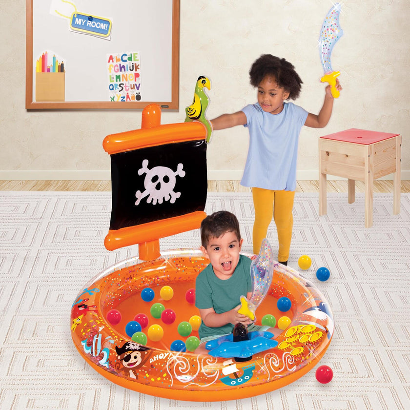 Pirate Sparkle Play Center Inflatable Ball Pit -Includes 20 Balls