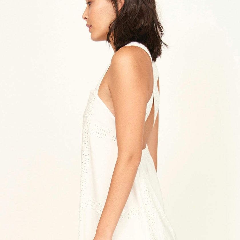 Ica Dress in White Marine Eyelet