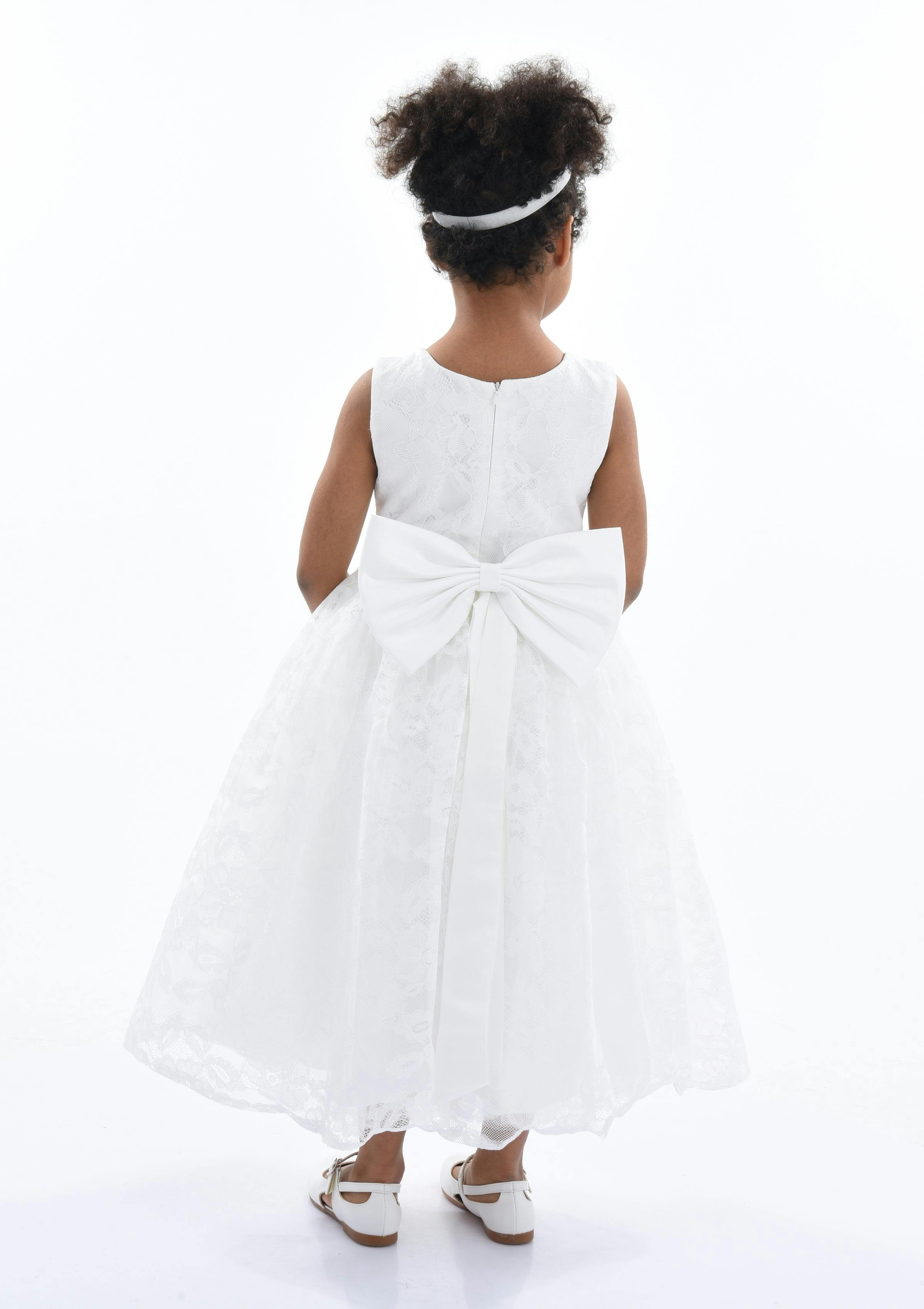 White Rossemere Lace Embroidered Tulle Dress