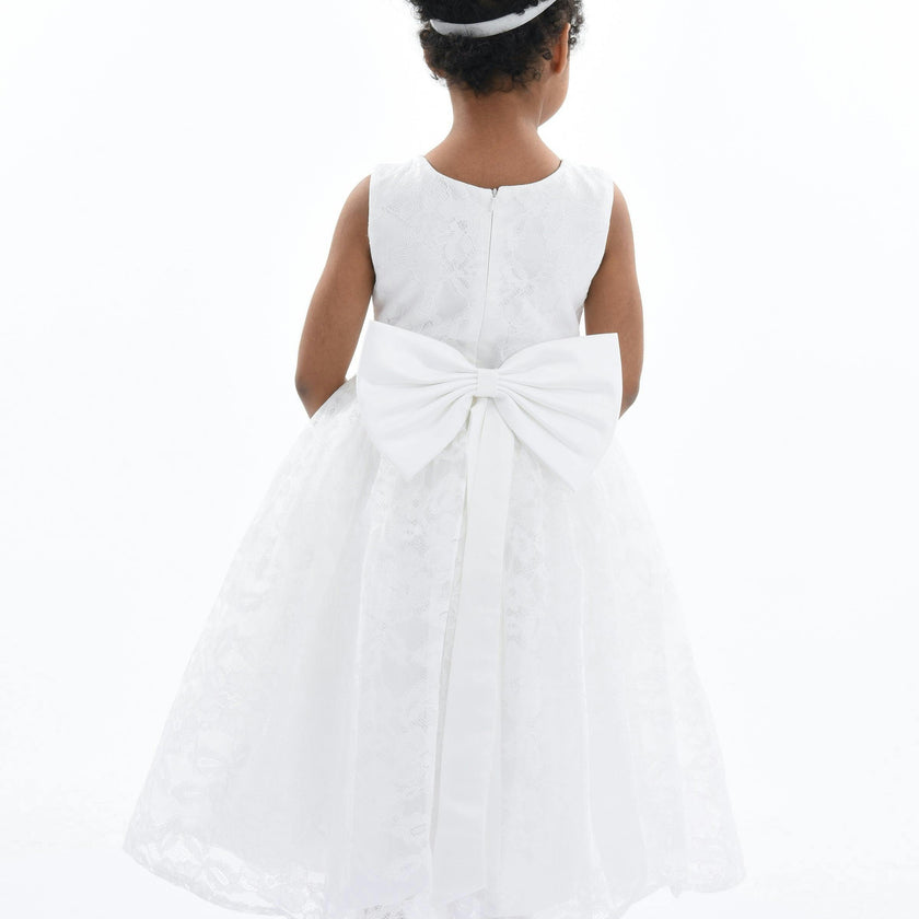 White Rossemere Lace Embroidered Tulle Dress