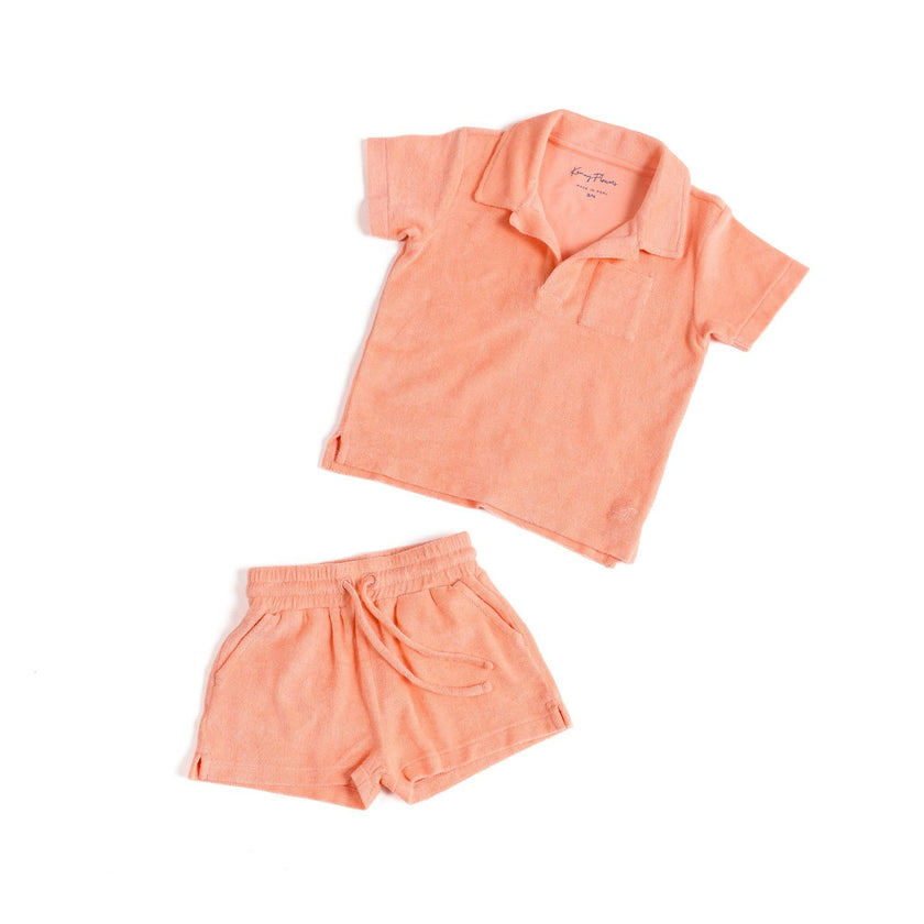 The Tropicana - Boys Coral Terry Polo