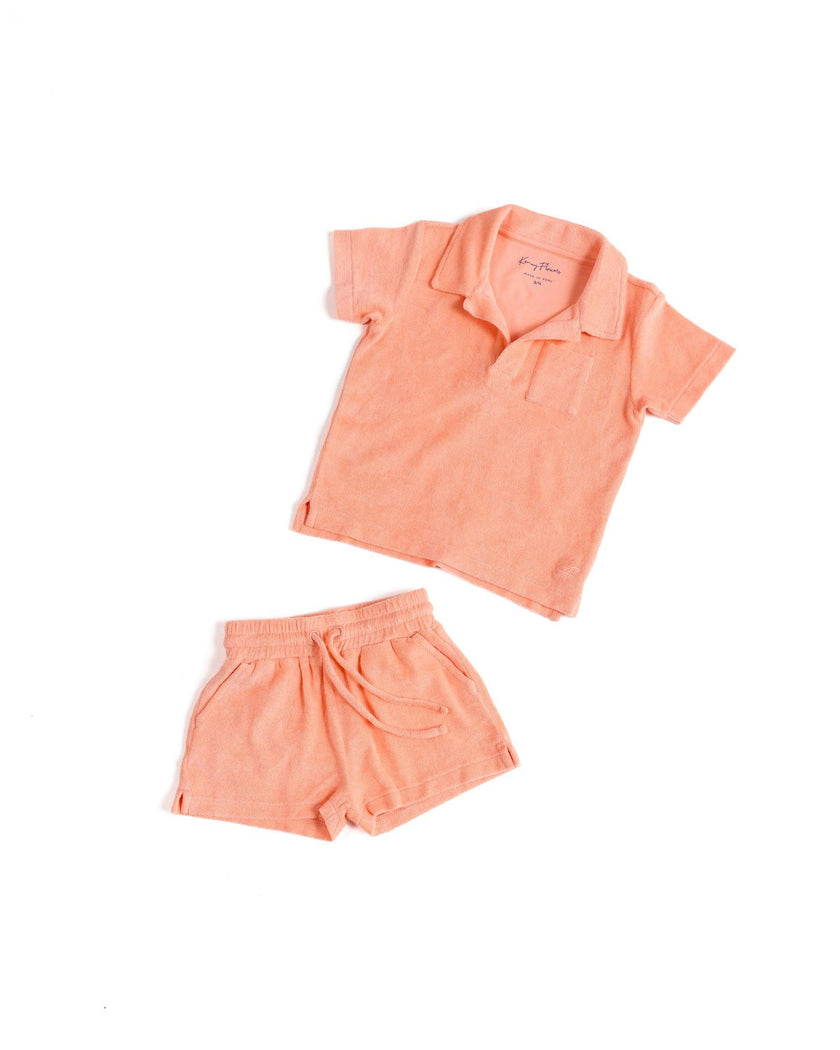 The Tropicana - Boys Coral Terry Polo