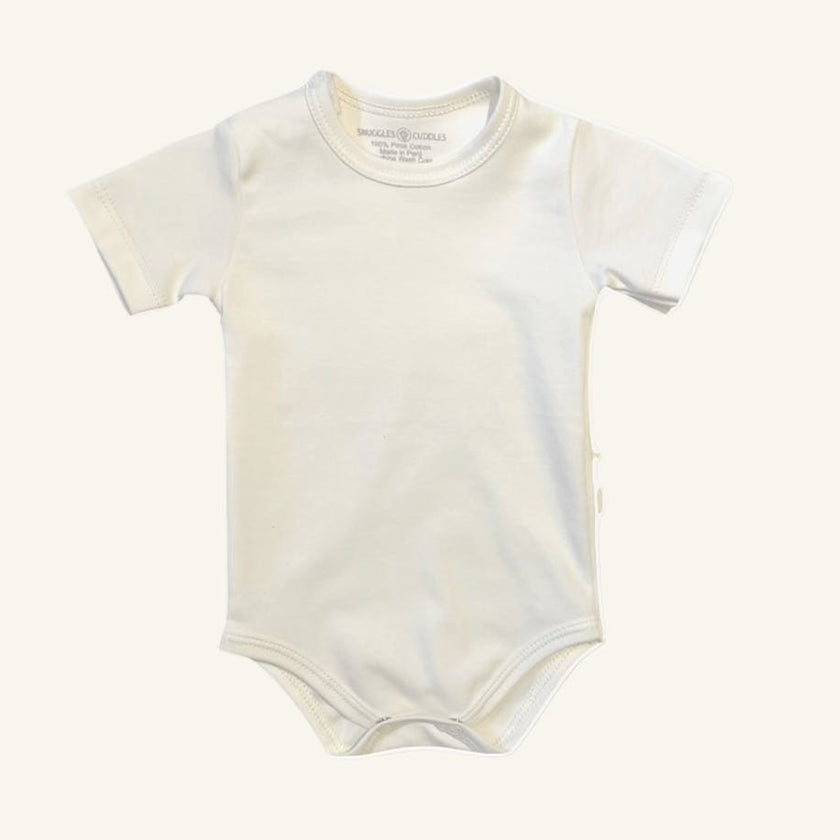 Ivory Short Sleeve Bodysuit in Pima Cotton