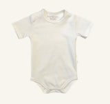 Ivory Short Sleeve Bodysuit in Pima Cotton