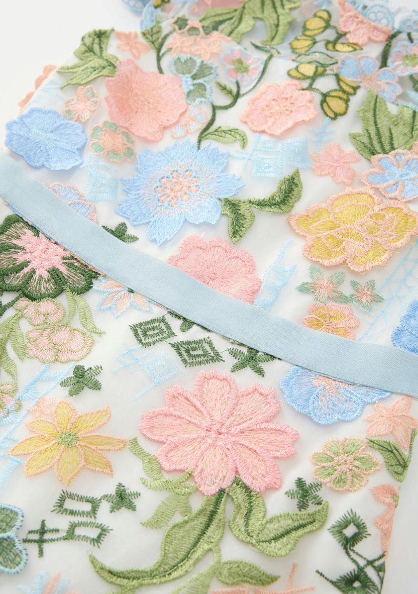 Rosalie Embroidery Mini Dress