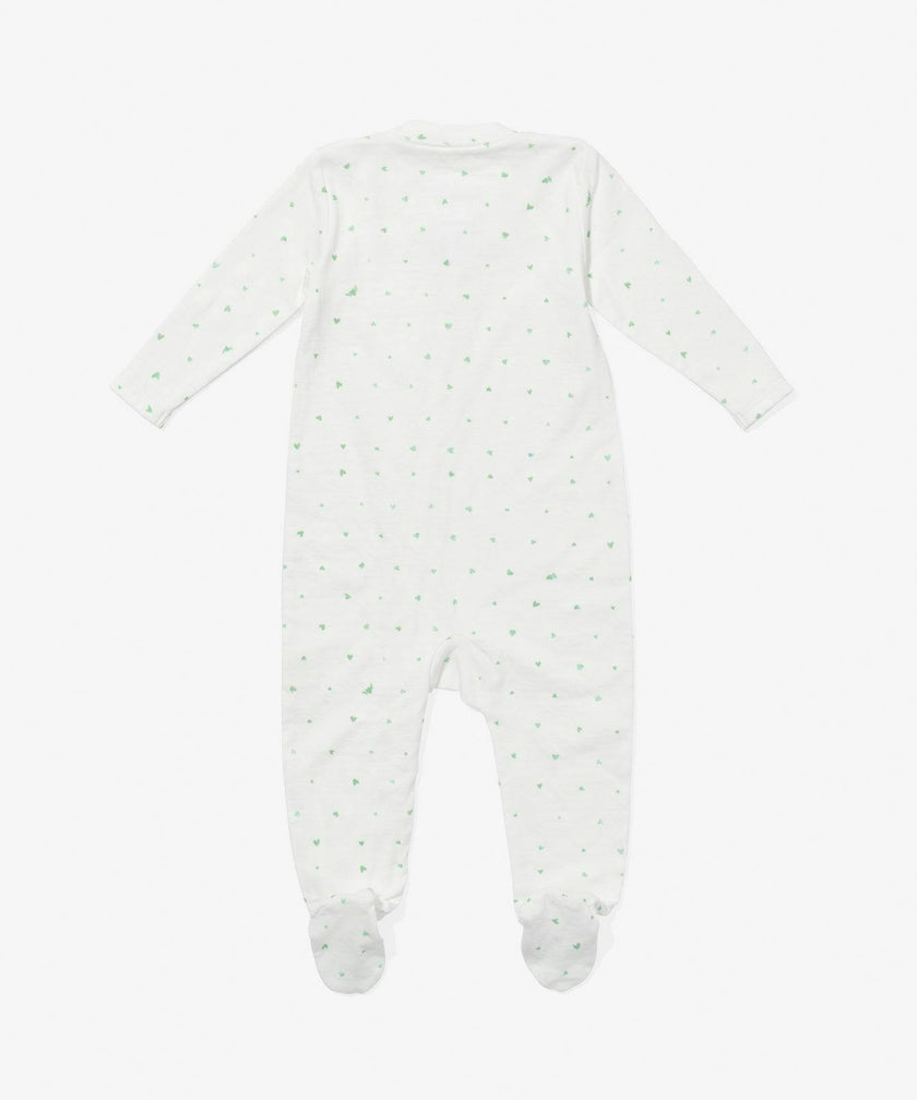 Marley Zip Pajama, Seafoam Hearts