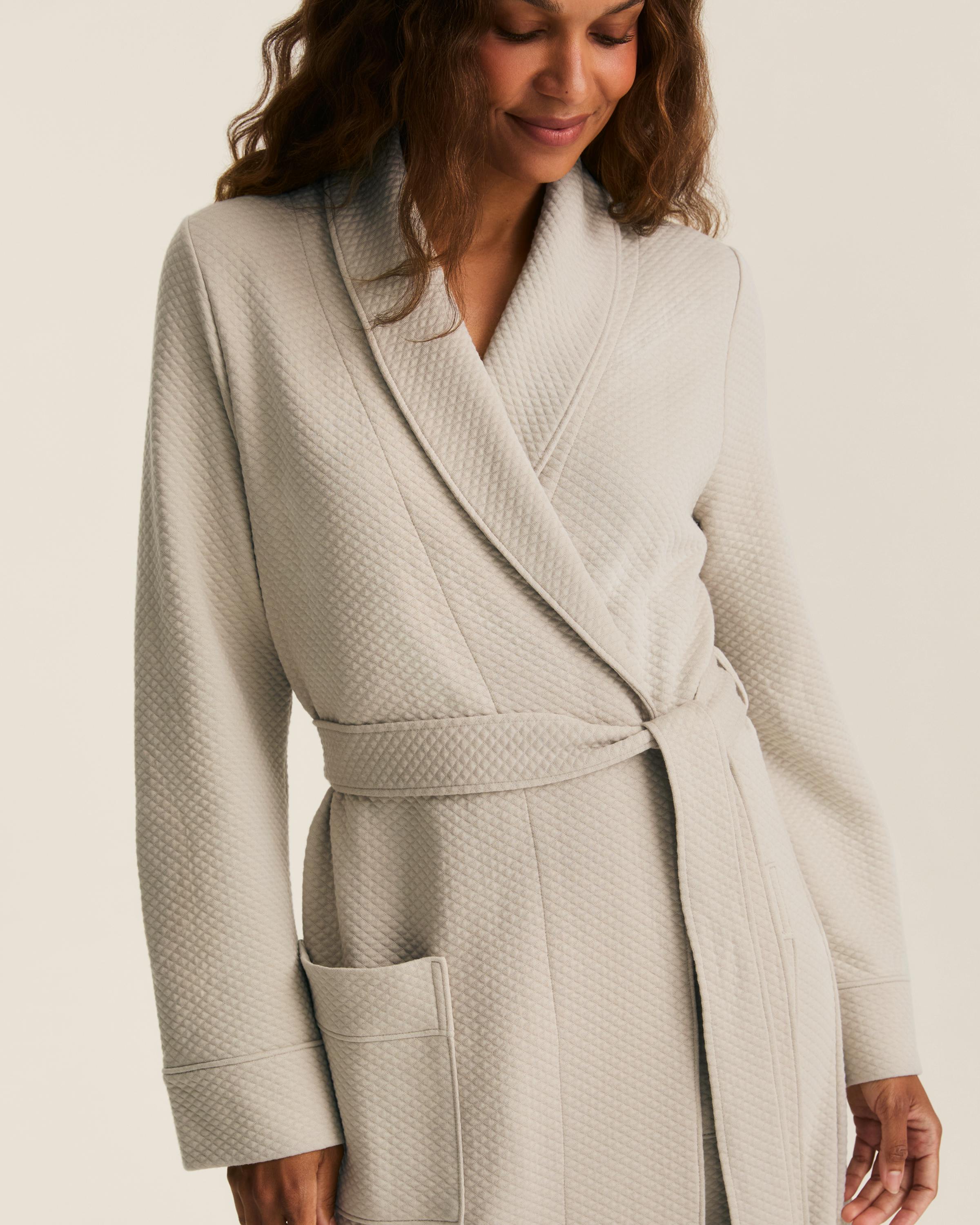 Women's Pima Jacquard Ophelia Robe in Taupe