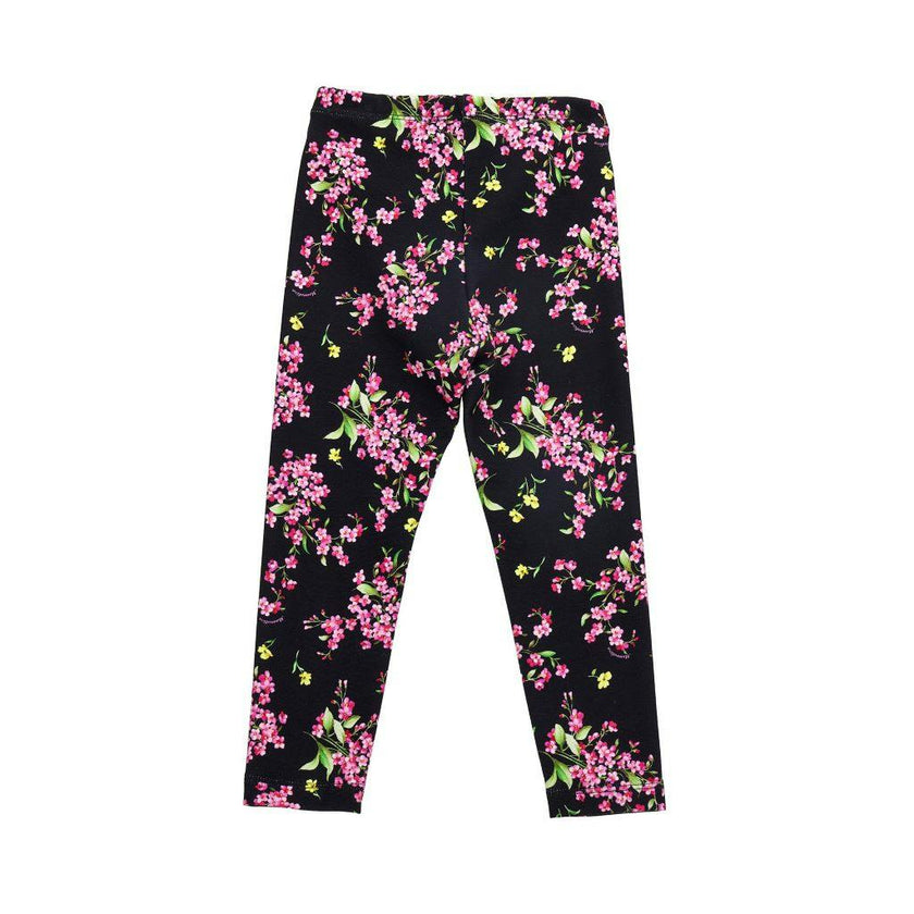 Black Floral Print Leggings