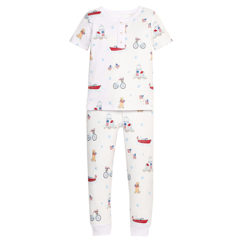 Short Sleeve Printed Jammies - Coastal Summer