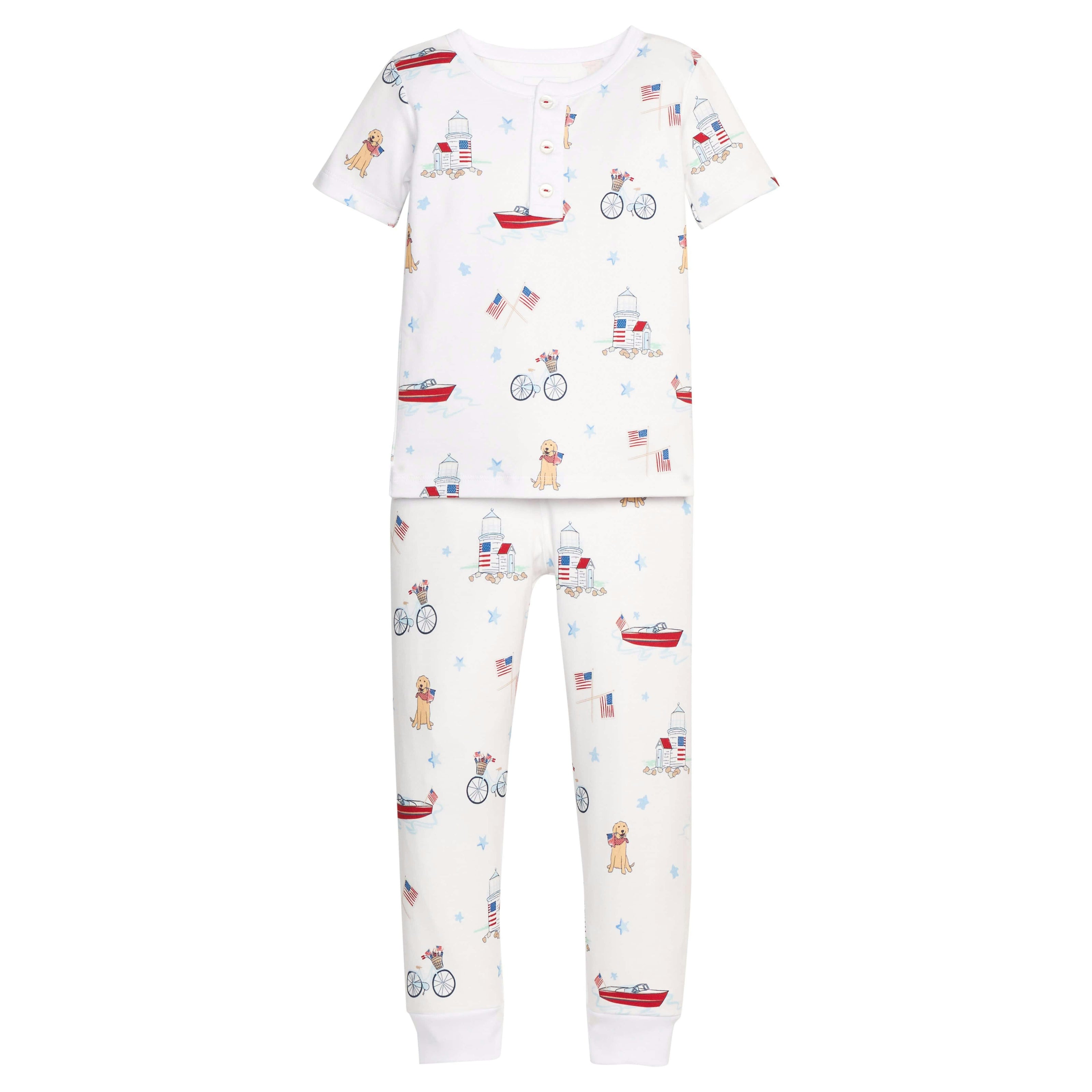 Short Sleeve Printed Jammies - Coastal Summer