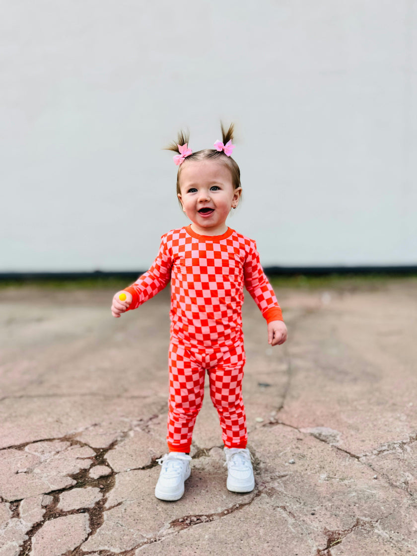 Pink Checked Out 2 Piece Pajama Set