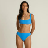 women's deep sea blue terry mid rise bikini bottom